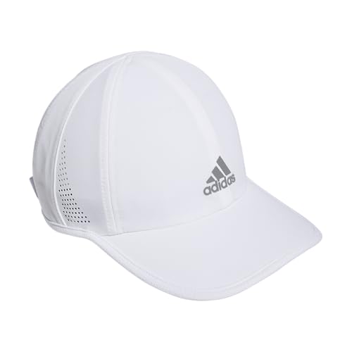 adidas Women's Superlite Hat, Relaxed-fit Adjustable Workout Sports Cap, White/Silver Reflective/2.0, One Size