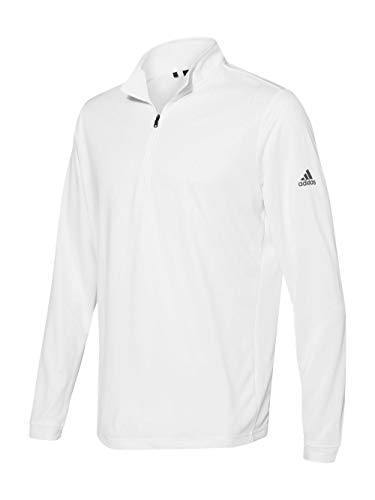 Adidas Mens Lightweight Quarter-Zip Pullover (A401) - White, Large
