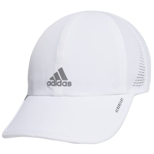adidas Women's Superlite 2 Relaxed Fit Performance Hat, White/Silver Reflective, One Size