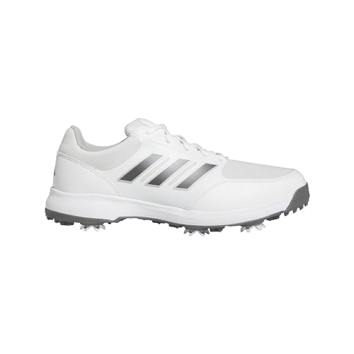 adidas Men's Tech Response 3.0 Golf Shoes, Footwear White/Dark Silver Metallic/Silver Metallic, 11