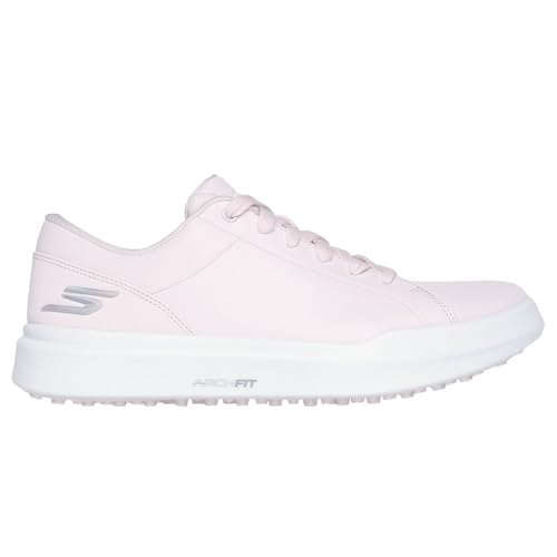 Skechers Golf Women's Drive 6 Arch Leather Relaxed Fit Waterproof Golf Shoe Sneaker, Pink, 10