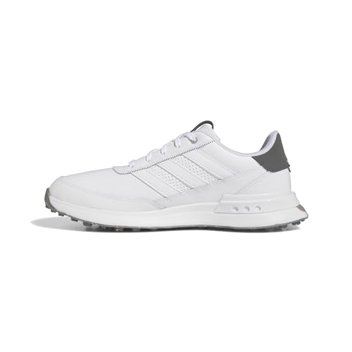 adidas Men's S2G Spikeless Leather 24 Golf Shoes, Footwear White/Charcoal, 11