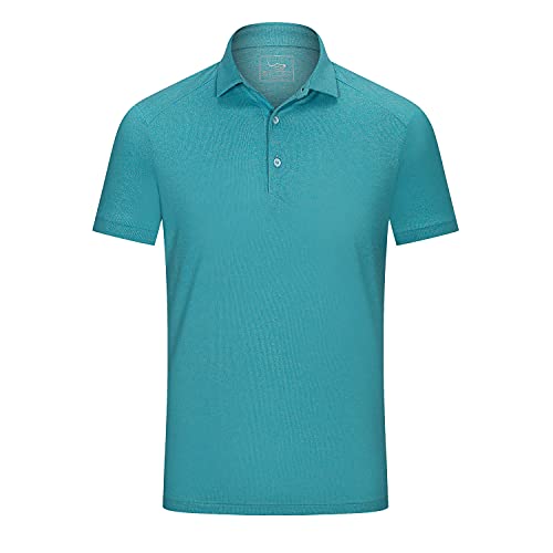 EAGEGOF Men's Shirts Short Sleeve Tech Performance Golf Polo Shirt Standard Fit