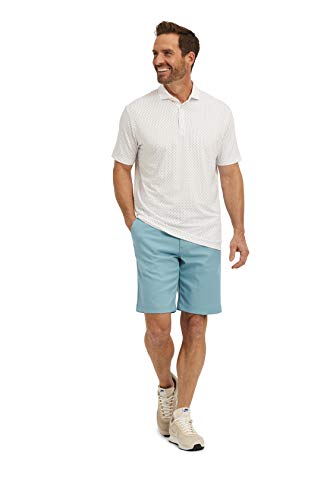 Mizzen+Main Phil Mickelson Golf Polo Collection - Men's Casual Shirt, Trim Fit Small, Multi Blue Line Print