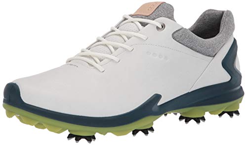 ecco Men's Biom G3 Gore-TEX Golf Shoe, Shadow White/Dark Petrol Yak Leather, 12-12.5