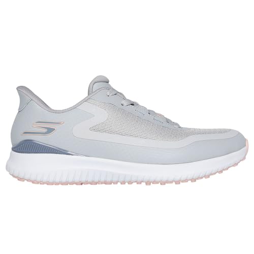 Skechers Golf Women's Flight Slip-in Spikeless Golf Shoe Sneaker, White Silver, 6 Wide