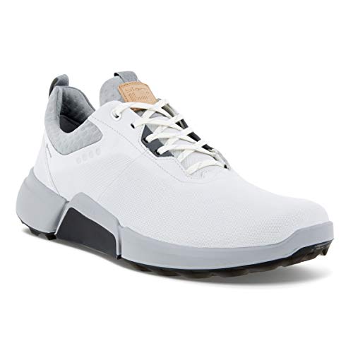 ECCO Men's Biom Hybrid 4 Gore-tex Waterproof Golf Shoe, White/Concrete, 12-12.5