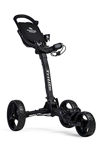 OMADA GOLF Trilite Golf Push Cart | Lightweight and Folding Golf Bag Stand | Black