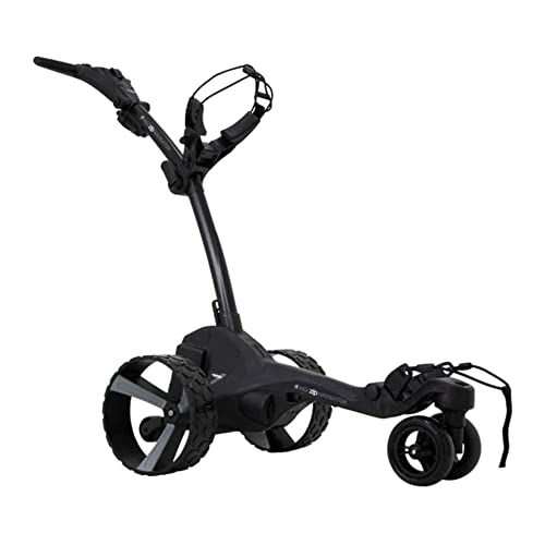 MGI Golf Zip Navigator Electric Automated Rechargeable Golf Push Cart Club Holder Caddy with Remote Control, Drink & Umbrella Holder, and Clip, Black