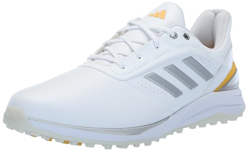 adidas Men's Solarmotion Spikeless Lighstrike 24 Golf Shoes, Footwear White/Silver Metallic/Semi Spark, 11