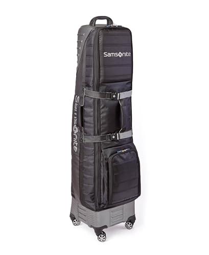 Samsonite "The Protector" Hardside And Softisde Golf Travel Bag With Shark Wheels, Waterproof Exterior, Black