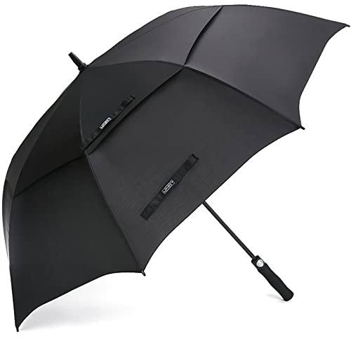 G4Free 68 Inch Automatic Open Golf Umbrella Extra Large Oversize Double Canopy Vented Windproof Waterproof Stick Umbrellas(Black)