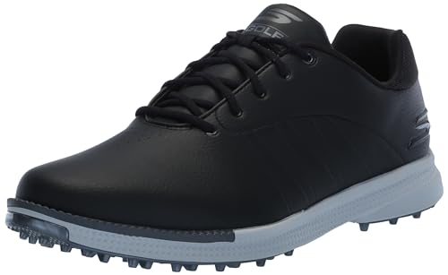 Skechers Golf Men's Tempo Spikeless Waterproof Lightweight Golf Shoe Sneaker, Black/Gray, 11.5 Wide