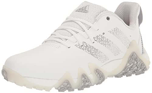 adidas Men's CodeChaos 22 Spikeless Golf Shoes, Footwear White/Silver Metallic/Grey Two, 11