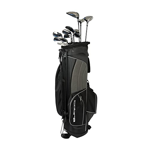 Cobra Golf 2021 Fly XL Complete Set Stand Bag Black-Blue (Men's Left Hand, Graphite Woods-Graphite Irons, Senior Flex, DR-11.5, 3W-14.5, 5W-18.5, 4H-20.5, 5H-23.6, 7-PW, SW, Putter, Stand Bag)