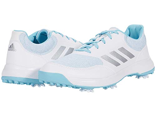 adidas womens W Tech Response 2.0 Golf Shoe, White/Silver Metallic/Hazy Sky, 7.5 US