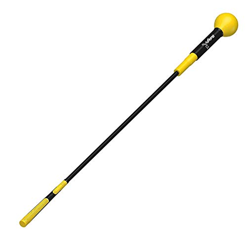 Greatlizard Golf Swing Trainer Training Aid Swing Trainer Golf Practice Warm-Up Stick for Strength Flexibility and Tempo Training (Yellow, 40)