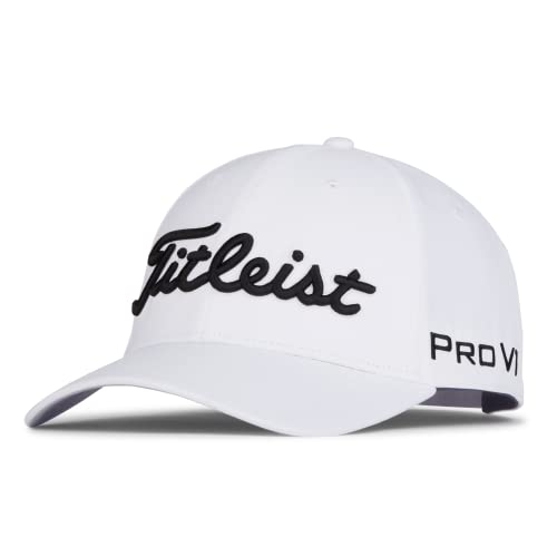 Titleist Men's Standard Tour Performance Golf Hat, White/Black, OSF