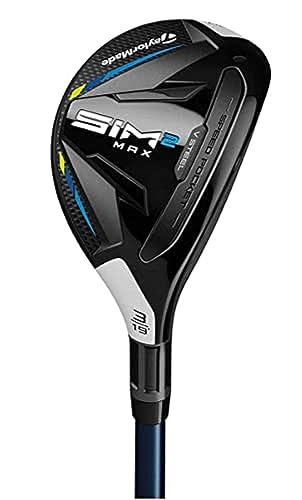 TaylorMade Golf SIM 2 MAX RESCUE MENS RIGHT HAND GRAPHITE REGULAR RESCUE 3-19 DEGREE, BLACK/WHITE