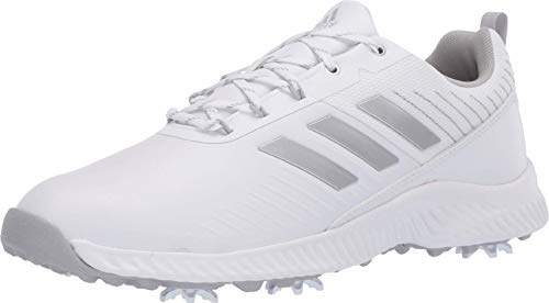 adidas Women's W Response Bounce 2 Golf Shoe, Footwear White/Silver Metallic/Grey Two, 7 Medium US