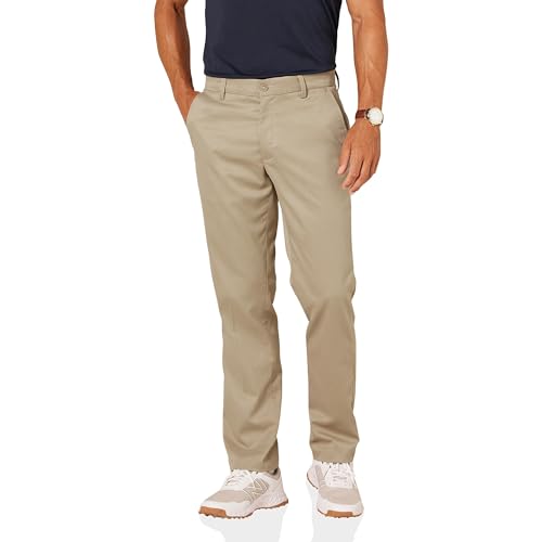 Amazon Essentials Men's Straight-Fit Stretch Golf Pant, Khaki Brown, 30W x 32L