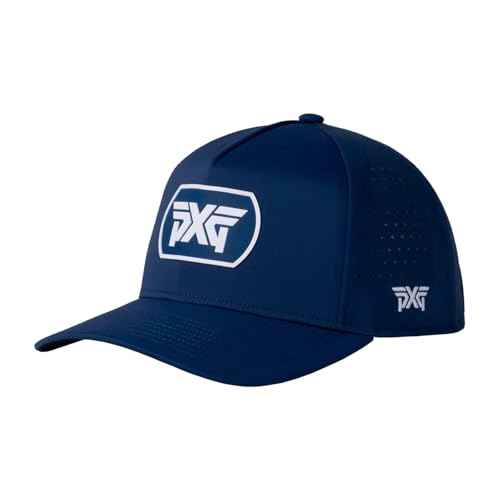 Men's Dog Tag 5-Panel Snapback Cap - Navy/White Logo - One Size