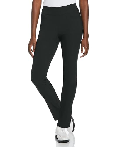 PGA TOUR Women's Regular Pull-on Golf Pant with Tummy Control (Size X-Small-XX, Black, X-Large