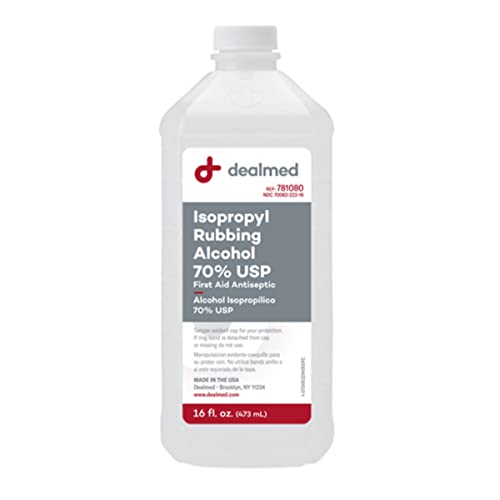 Dealmed Isopropyl Rubbing Alcohol 70% USP, First Aid Antiseptic, 16 fl. oz, (1 Pack)