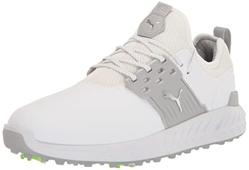 PUMA Men's Ignite Articulate Golf Shoe, White Silver/High-Rise, 10