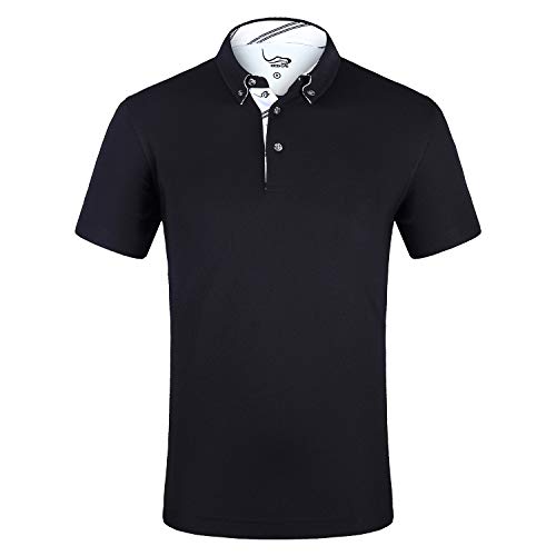 EAGEGOF Men's Shirts Short Sleeve Tech Performance Golf Polo Shirt Standard Fit
