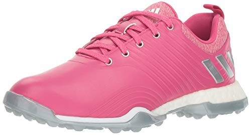 adidas Women's Adipower 4ORGED Golf Shoe, Real Magenta/Silver Metallic/FTWR White, 9.5 M US