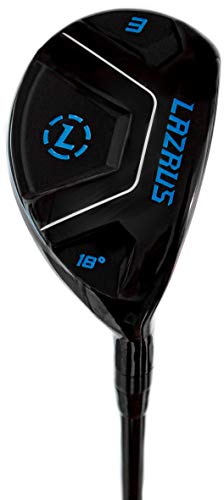 LAZRUS GOLF Premium Hybrid Golf Clubs for Men - 2,3,4,5,6,7,8,9,PW Right Hand & Left Hand Single Club, Graphite Shafts, Regular Flex (Black Right Hand, 3, RH, Black Single)