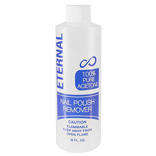 Eternal 100% Pure Acetone – Quick Professional Ultra-Powerful Nail Polish Remover for Natural, Gel, Acrylic, Shellac Nails and Dark Colored Paints (16 FL. OZ.)