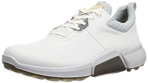 ECCO Men's Biom Hybrid 4 Gore-tex Waterproof Golf Shoe, White/Concrete, 12-12.5