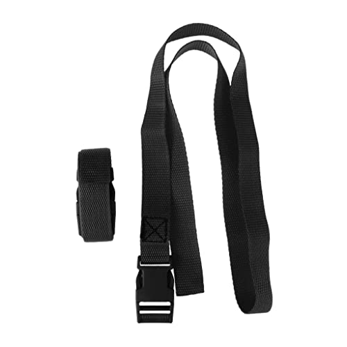 SM SunniMix 2 Pieces Adjustable Golf Trolley Bag Straps Webbing Fastener Belt & Quick Release Buckle Clip - 5 Colors to Select - Black