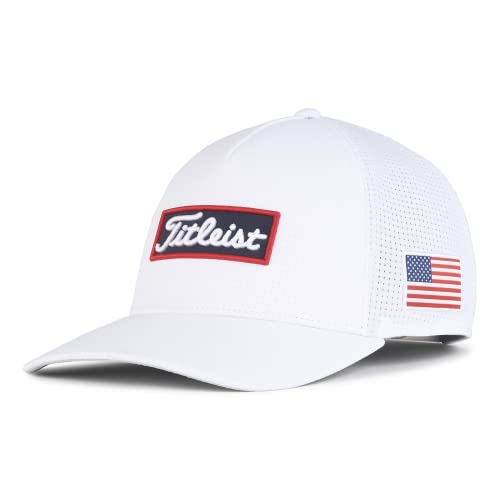 Titleist Men's Standard Oceanside Golf Hat, White/Navy Red, OSF