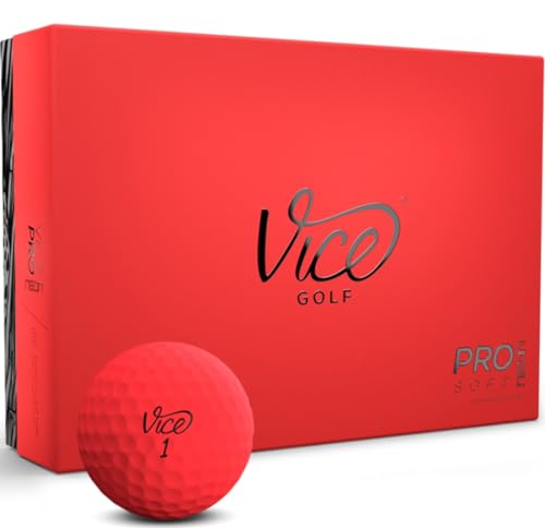 Vice Pro Soft Golf Balls, Red (One Dozen)