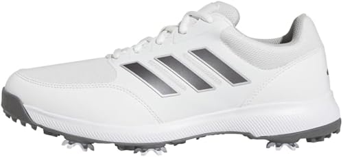 adidas Men's Tech Response 3.0 Golf Shoes, Footwear White/Dark Silver Metallic/Silver Metallic, 11