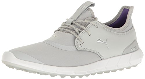 PUMA Women's Ignite Spikeless Sport WMNS Golf Shoe, Gray Violet Silver-Royal Purple, 10.5 Medium US