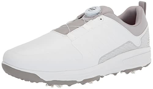 Skechers Men's Torque Twist Waterproof Golf Shoe, White/Gray, 43 EU