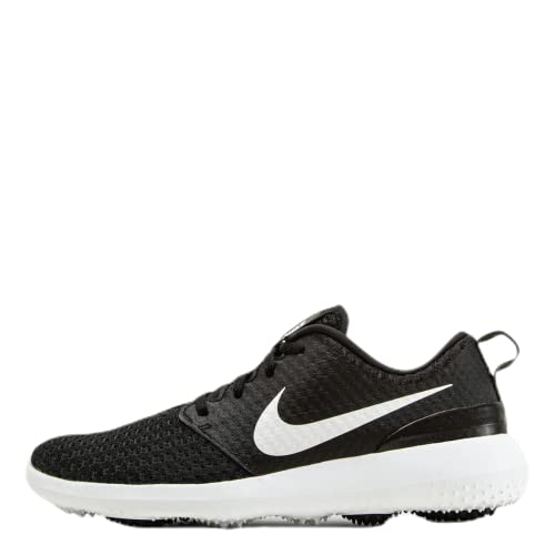 Nike Golf Women's Roshe G Shoes, Black/Metallic White/White, 8