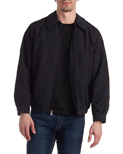 Perry Ellis Men?s Jacket ? Casual Lightweight Water Resistant Microfiber Windbreaker Golf Coat (S-XL), Size Large, Black