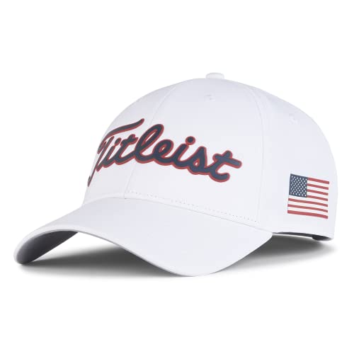 Titleist Men's Standard Players Performance Stars & Stripes Golf Hat, White/Navy Red, OSF