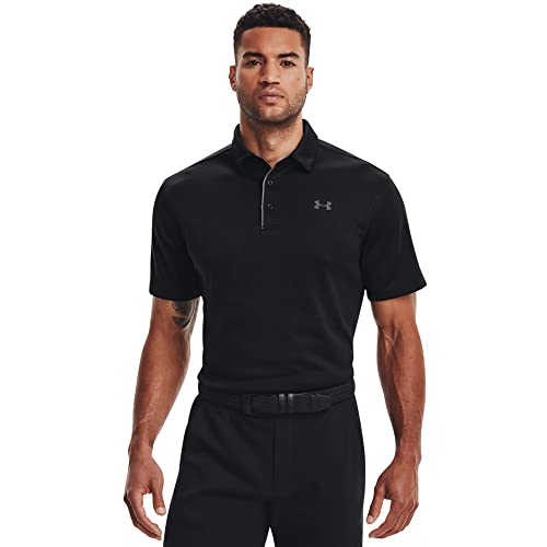 Under Armour mens Tech Golf Polo , Black (001)/Graphite , Large