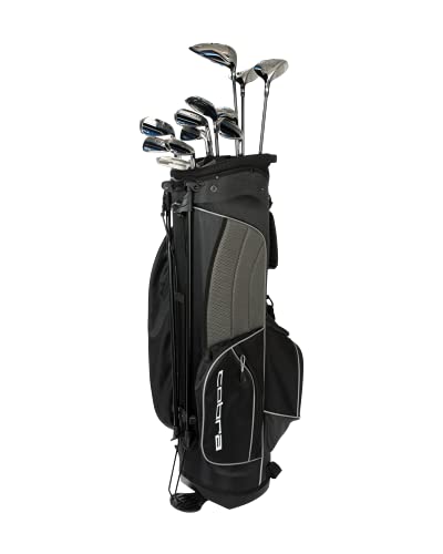 Cobra Golf 2021 Fly XL Complete Set Stand Bag Black-Blue (Men's Left Hand, Graphite Woods-Graphite Irons, Senior Flex, DR-11.5, 3W-14.5, 5W-18.5, 4H-20.5, 5H-23.6, 7-PW, SW, Putter, Stand Bag)