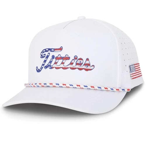 Curves & Clubs Titties Golf Hat - Funny Golf Hat - -Funny American - One-Size-Fits-All - Men's Gifts (Cotton, White)