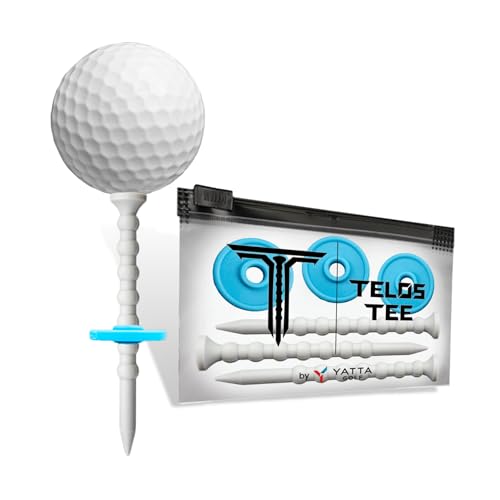 YATTA GOLF Telos Premium Golf Tees – Adjustable Golf Tees – Tee Off with Greater Consistency and Shoot Better Scores - Unbreakable Golf Tees – Lasts The Average Golfer A Season (Ice Blue)