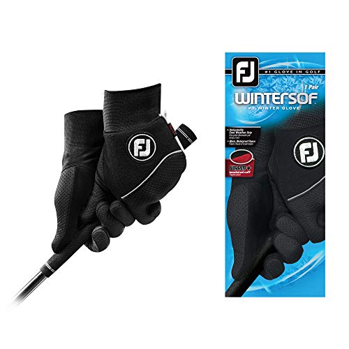 FootJoy Men's WinterSof Pair Golf Glove Black Large, Pair