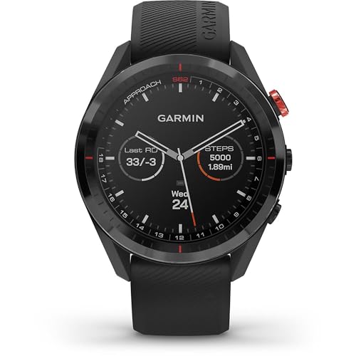 Garmin 010-02200-00 Approach S62, Premium Golf GPS Watch, Built-in Virtual Caddie, Mapping and Full Color Screen, Black