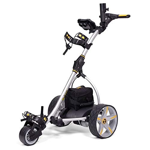 Bat-Caddy X3 Electric Push Cart w/ Free Accessory Kit, Silver, 35Ah SLA